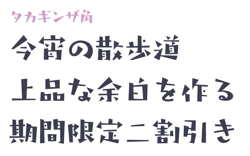 上質に華やぐ、やさしい明朝｜タカギンザ角
