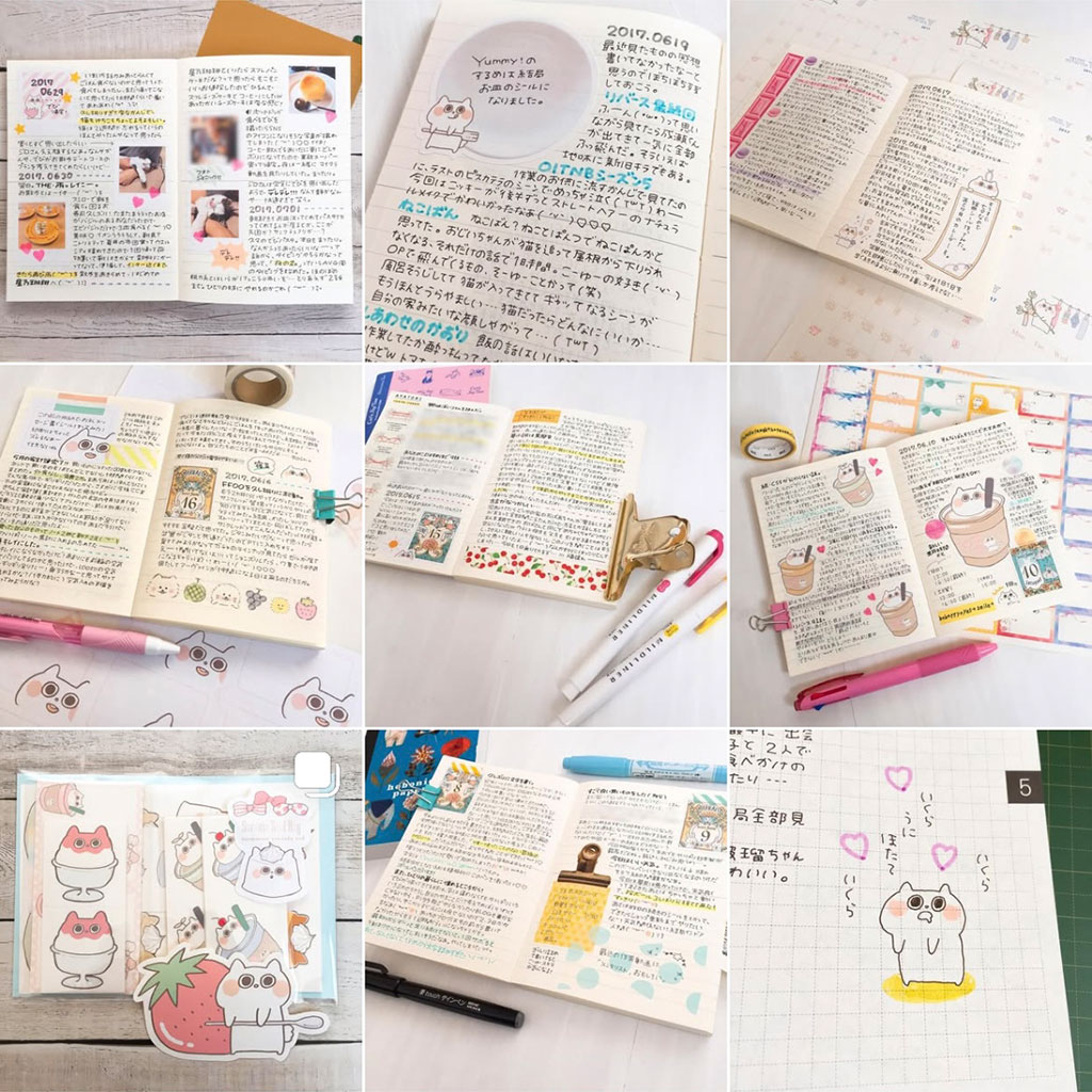 ねこのけフォント 夏 冬 手書きフォント Instagramに公開したゆちこさんの「手帳の中身」