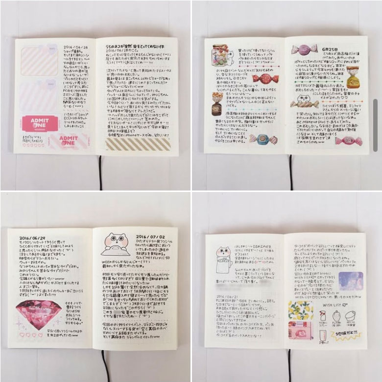 ねこのけフォント 夏 冬 手書きフォント Instagramに公開したゆちこさんの「手帳の中身」