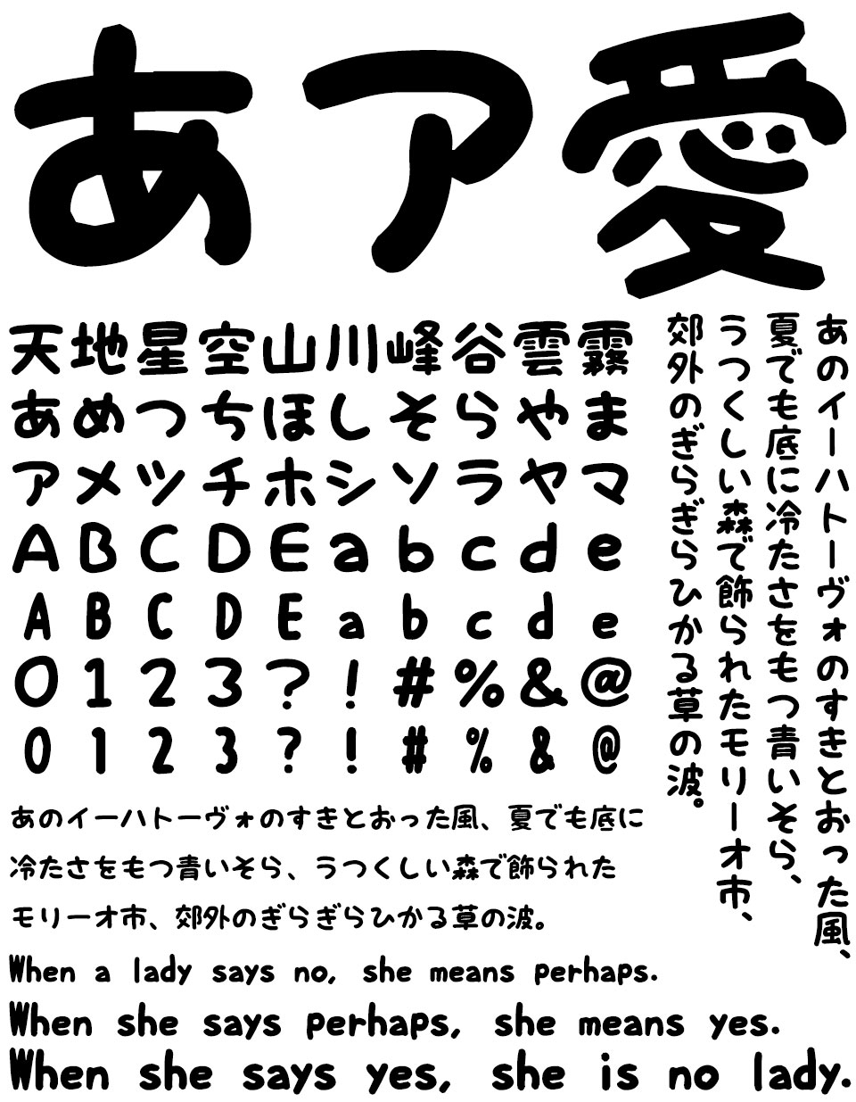 ねこのけフォント 冬 文字サンプル