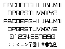 組み込みOK fontUcom ゲームで使える87書体セットII AF-STOCKCAR-5 文字見本