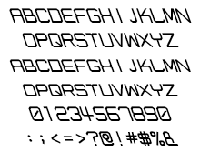 組み込みOK fontUcom ゲームで使える87書体セットII AF-STOCKCAR-6L 文字見本