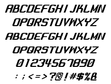 組み込みOK fontUcom ゲームで使える87書体セットII AF-STOCKCAR-6BR 文字見本