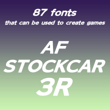 組み込みOK fontUcom ゲームで使える87書体セットII AF-STOCKCAR-3R
