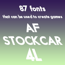 組み込みOK fontUcom ゲームで使える87書体セットII AF-STOCKCAR-4L