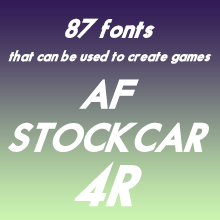 組み込みOK fontUcom ゲームで使える87書体セットII AF-STOCKCAR-4R