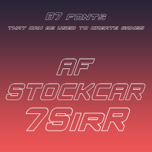 組み込みOK fontUcom ゲームで使える87書体セットII AF-STOCKCAR-7SirR