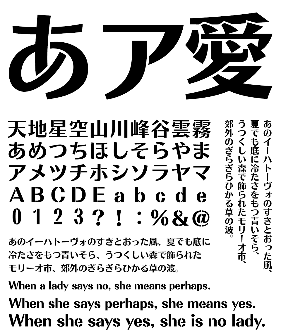 モトヤステンシルアポロ6 LiteN 文字見本