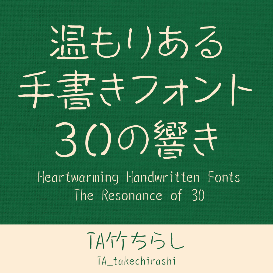 鈴木竹治 温もりある手書きフォント30の響き TA竹ちらし イメージ