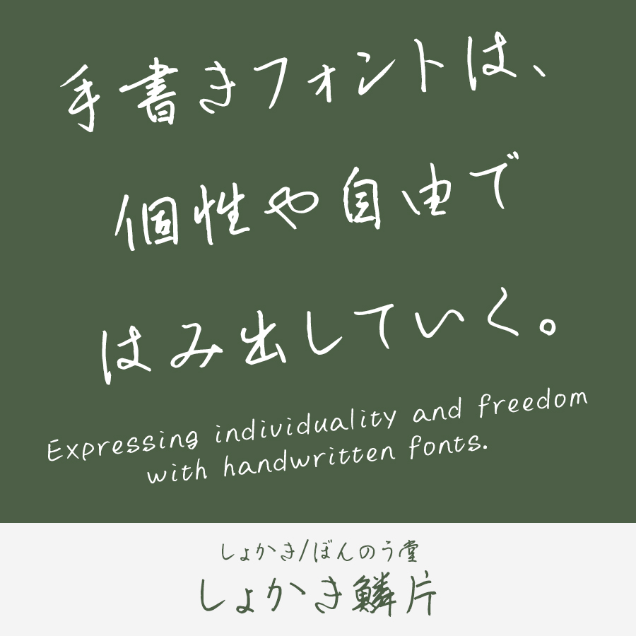 手書きフォント しょかき鱗片