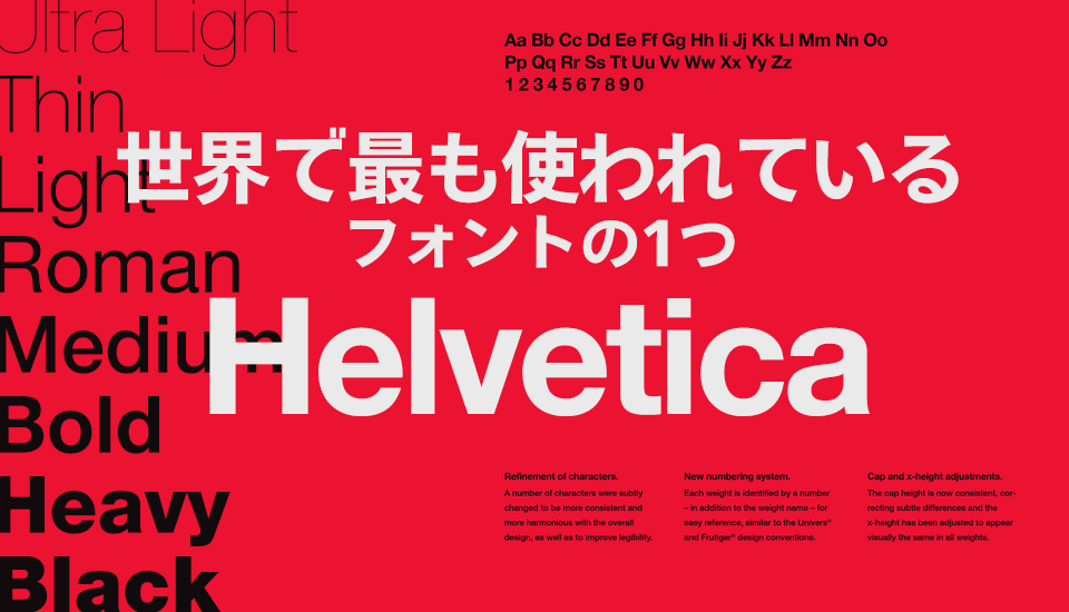 Helvetica（ヘルベチカ）は欧文フォントの定番中の定番