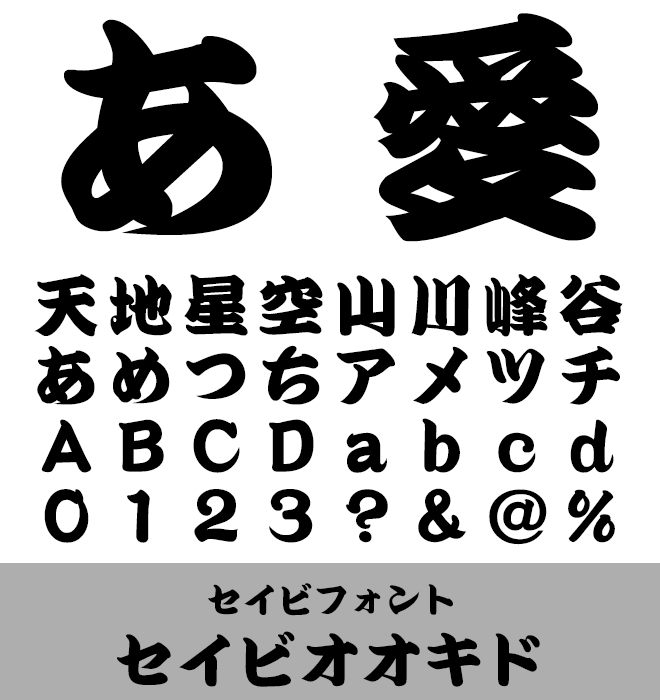 実力派 毛筆書体 セイビオオキド