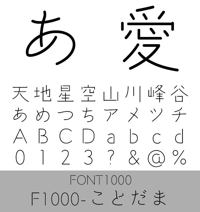 実力派 手書き書体 F1000-ことだま
