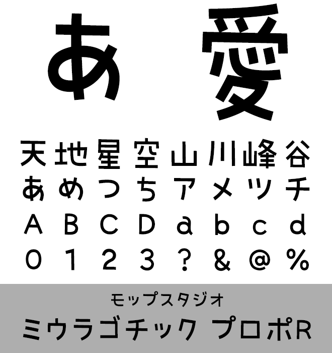 実力派 手書き書体 ミウラゴチック プロポ R