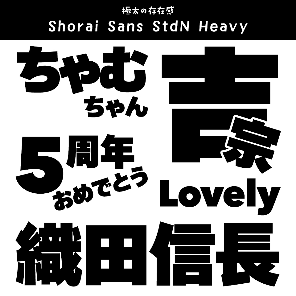 「ネームボード」に合うフォント Shorai Sans StdN Heavy