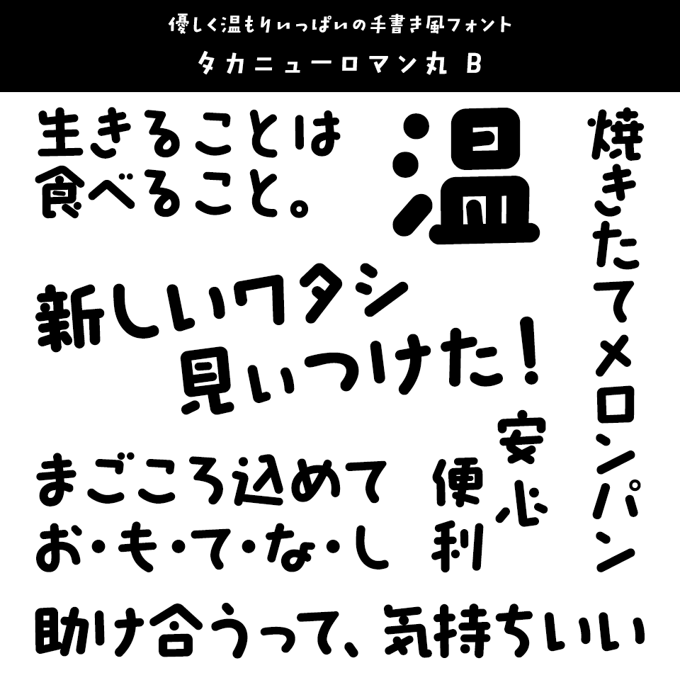 「あたたかみ」のあるフォント タカニューロマン丸 B