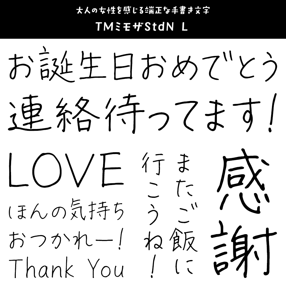 「便箋に添える文字」 TMミモザStdN L